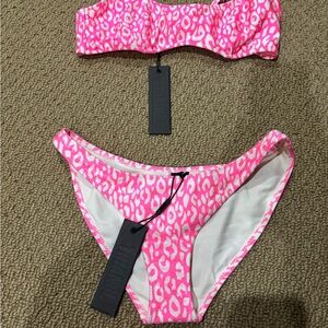 Triangl Swimwear Pink and White Bikini Set